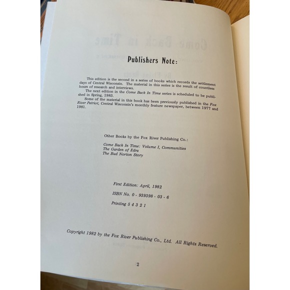 Come Back in Time Vol II Business & Commerce Elaine Reetz Wisconsin History 1982 - Picture 2 of 8